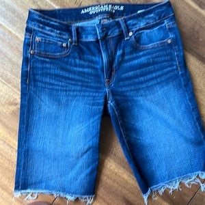 American Eagle HighWaisted Bermuda Distressed Shorts